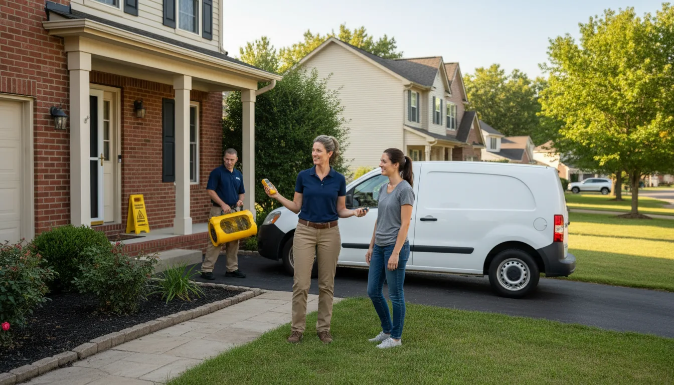 Residential water damage restoration in Hume, MO
